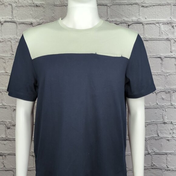 01.ALGO Color Block Pima Cotton T-shirt, Men's Large - Picture 1 of 9